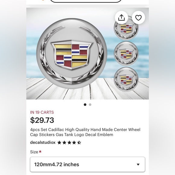 Cadillac Other 4pcs Set Cadillac Hi Quality Center Wheel Cap